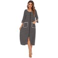 thumbnail image 4 of Xingzhi Robe de Nuit en Polyester pour Femmes, Manches Longues, Automne Hiver, Maison Bureau, Noir TG, 4 of 6
