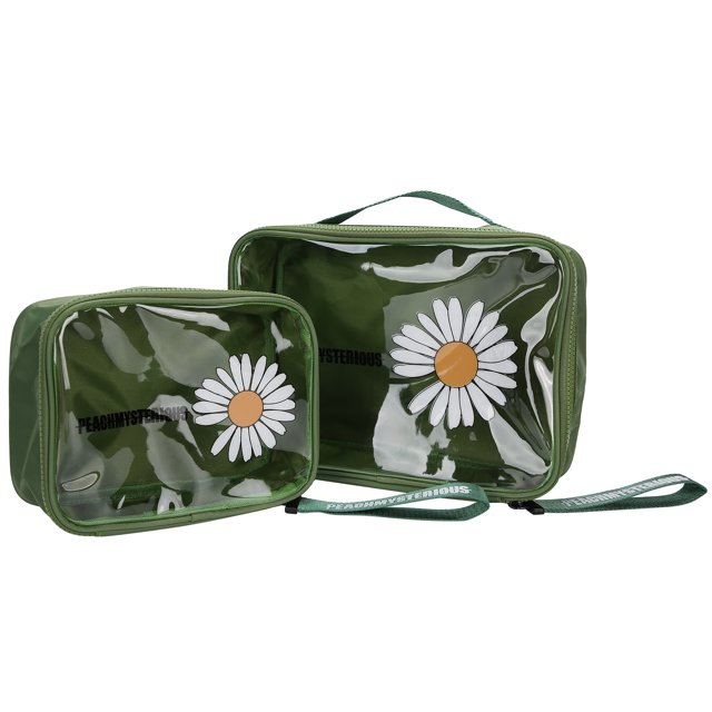 Visible Transparent Makeup Bag, Dustproof Makeup Bag, PVC Travel For Toiletries Home Towels Green