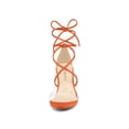 thumbnail image 2 of BLISSFUL STEP Chaussures pour Femmes à Bride Transparente à Lacets à Bout Ouvert Sandales Habillées à Talon Épais Orange 7, 2 of 8