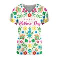 thumbnail image 4 of LSLJS Women's Fashion Short Sleeve V-Neck Tops Working Uniform Printing with Pocket Blouse Tops, Womens Plus Scrubs, 4 of 4