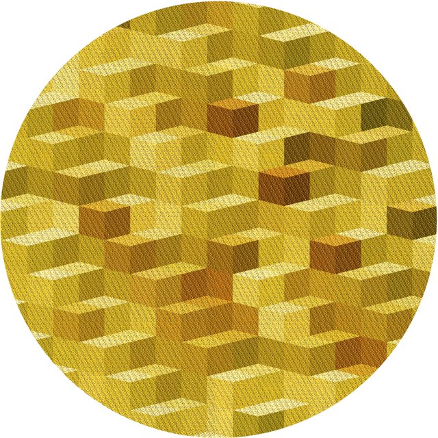 Ahgly Company Tapis de Zone Rond d'Intérieur Lavable à la Machine, Transitionnel, Jaune Or Vif, 6 Pieds Rond