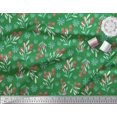 thumbnail image 2 of Soimoi Tissu Viscose Georgette Vert Flocon de Neige & Baies Rouges Fruits Imprimé 1 Yard 42 Pouces de Large, 2 of 6
