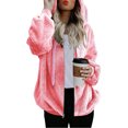 thumbnail image 2 of Blouse à Manches Longues pour Femmes Mode Femmes Chaude Manches Longues Décontractée Unie à Capuche avec Fermeture Éclair, 2 of 6