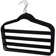 thumbnail image 1 of Home Basics (Pack of 3) Velvet Trouser Hanger with 4 Bars | Space-Saving, Non-Slip Design for Slacks, Jeans, Shorts, and Accessories | Rotating Metal Hook, 1 of 7