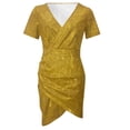 thumbnail image 3 of Bigersell Robe de Princesse Déguisement pour Petites Filles Offres Femme Col en V Manches Courtes Mini Robe Portefeuille Style D-147 Robes Formelles Dames Soirée Fête Grande Taille Robes d'Été, Or TG, 3 of 7