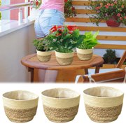 Vaidha Flower Pots Cover Storage Basket Plant Woven Basket Planter Straw Flower Pot
