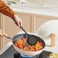 thumbnail image 3 of Slotted Skimmer Spoon Ladle with Long Handle - Lightweight Strainer Utensil for Cooking in 3 Colors, 3 of 5