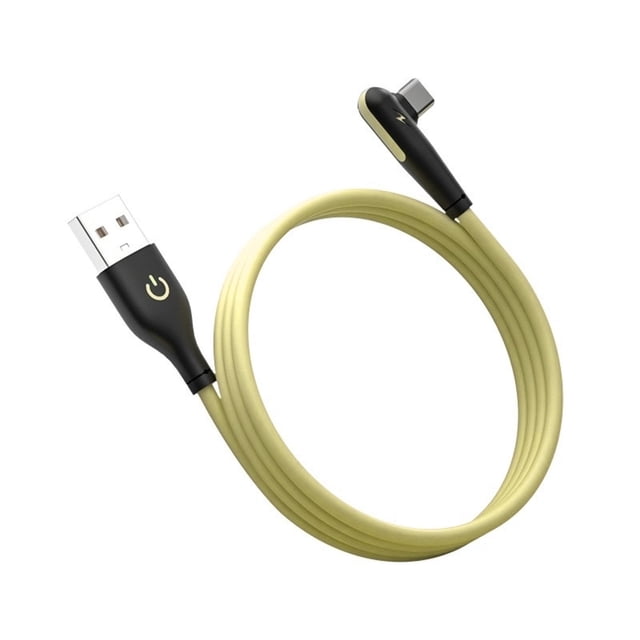 90° Right Angle USB C Cable - TPE Material, 3A Fast Charging & 8000+Bend Test - Durable Charger for Gaming/Reading