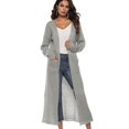 thumbnail image 1 of Women‘s Lightweight Long Sleeve Cardigan Sweaters Irregular Split Open Front Thin Knit Sweater with Pockets, 1 of 6