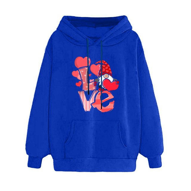 Sweat-shirt en Molleton à Manches Longues Imprimé Saint-Valentin pour Femme