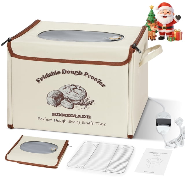 Foldable Bread Proofing Box for Sourdough,50°F-130°F Temp Controlled Dough Proofer with 1-12H Digital Timer,Electric Proofing Container Sourd