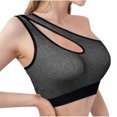 thumbnail image 1 of HAiming Sports Bras for Women One Shoulder Cutout Padded Support Workout Crop Tops Wireless Gym Yoga Tank Top, 1 of 6