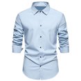 thumbnail image 2 of Chemise à Manches Longues pour Hommes Homme Décontractée Mode Col Rabattu Bouton Chemise à Manches Longues Blouse Chemises à Manches Longues pour Hommes, 2 of 9