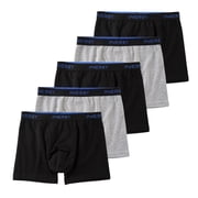 INNERSY Boys Underwear Stretchy Cotton Soft Boxer Briefs for 6-18 Teen Boys 5 Pack(Large,Black/Gray)