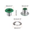 thumbnail image 2 of Unique Bargains 100PCS Grommets Eyelets 1/6 Inch (4mm) ID Hole Metal Self Backing Eyelet with Washers for Leather Green, 2 of 7