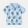 thumbnail image 2 of Toddler Girls Summer Tops Tees Solid Short Sleeve Cute Cartoon Print Button Tee Blouse Spring Shirts For Boy 3-4T, 2 of 5