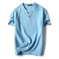 thumbnail image 1 of Innerwin T Shirt Retro Style Mens Tees Summer Solid Color Plain  Tops Sky Blue-2 M, 1 of 2