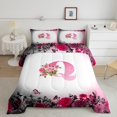 thumbnail image 2 of Erosebridal Ensemble de Literie Monogrammée pour Lit Simple, Couette Personnalisée avec Initiale, Décoration avec Lettre, Réversible, Légère, 2 Pcs, 2 of 8