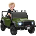 thumbnail image 1 of Qaba Camion pour Enfants Homologué Land Rover, Jouet à Chevaucher 12 V, Vert Foncé, 1 of 10