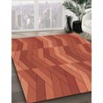thumbnail image 3 of Ahgly Company Tapis d'Intérieur Lavables en Machine, Carrés de Transition Orange Vif, Carrés de 4', 3 of 7