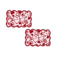 thumbnail image 1 of Oleegame Napperon 2 Pcs Saint-Valentin Amour Drapeau de Table Décoration de Souper Nappe de Saint-Valentin Drapeau de Table Rouge Drapeau de Table en Dentelle Rouge, 1 of 7