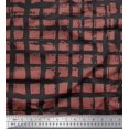 thumbnail image 1 of Soimoi Brown Cotton Cambric Fabric Check Check Print Sewing Fabric Yard 56 Inch Wide, 1 of 4