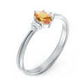 thumbnail image 3 of Bague Ovale avec Pierre de Naissance et Accents sur les Épaules - Citrine (Novembre), 3 of 5