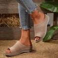 thumbnail image 3 of Wedge Orthopedic Slides Sandals for Women Plantar Fasciitis Comfortable Arch Support Walking Work Slip on, 3 of 6