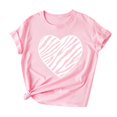 thumbnail image 1 of Heliisoer Hauts pour Femmes, Liquidation d'Été Mode Femmes T-shirt à Manches Courtes Imprimé de la Saint-Valentin Hauts Graphiques Fantaisie, 1 of 3