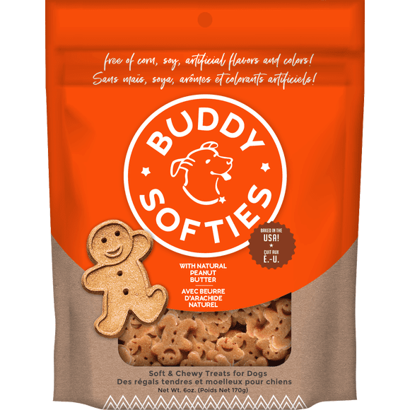 Buddy Biscuits Softies Soft & Chewy Dog Treats, Peanut Butter, . Pouch 4.99kg