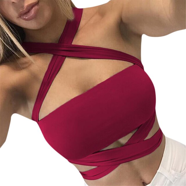 Fridja Womens Wild Style Off The Shoulder Crop Tops Sequins Strapless Bra Tank Vests