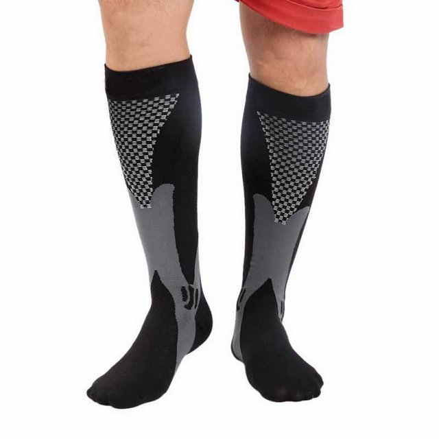 Unisexe Compression Genou Jambe Soutien Stretch Magie Compression Chaussettes Performance Course à Pied Sports - 3 Tailles - 4 Couleurs