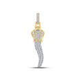 thumbnail image 1 of Pendentif Breloque Cor Italien pour Homme en Or Jaune 10 Kt avec Diamant Rond 1/2 Cttw, 1 of 1