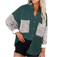 thumbnail image 2 of PVCS Veste à Manches Longues avec Poches Léopard et Boutons pour Femmes, 2 of 7