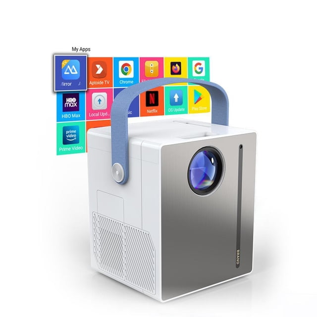 Syson Projecteur Android Intelligent avec Wi-Fi et Bluetooth, 1080P Pris en Charge, 220 Lumens ANSI