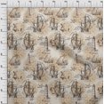 thumbnail image 3 of oneOone Polyester Spandex Light Brown Fabric Nautical Prints Sewing Material Print Fabric By The Yard 56 Inch Wide, 3 of 3