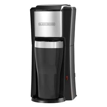 Black & Decker Single-Serve Coffeemaker, Includes One Dishwasher Safe Travel Mug (16oz) CM618C Black