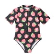 thumbnail image 2 of LSLJS Maillot de Bain pour Bébé Fille Maillot de Bain pour Enfants Imprimé Fraise Manches Courtes Surf Fermeture Éclair une-Pièce Maillot de Bain Tenue de Bain, Maillot de Bain pour Bébé, 2 of 9