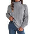 thumbnail image 2 of Qertyioot Pulls Tricotés pour les Femmes, Mode Femmes Manches Longues Noël Col Rond Tendance Tops Chemisier Pull, 2 of 4