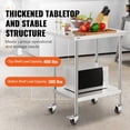 thumbnail image 3 of VEVOR Stainless Steel Work Table 24 x 30 x 38 Inch, with 4 Wheels, 3 Adjustable Height Levels, Heavy Duty Food Prep Worktable for Commercial Kitchen Restaurant, Silver, 3 of 9