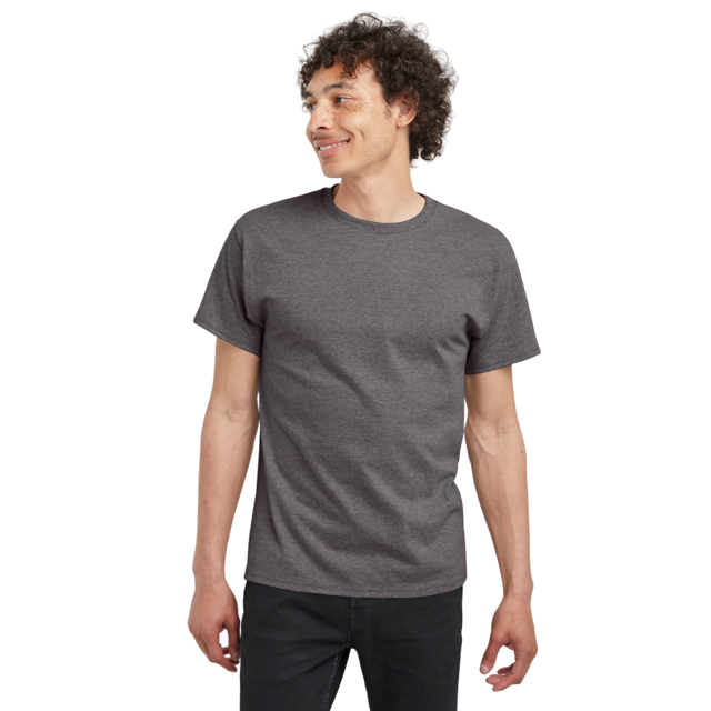 Hanes T-Shirt en Coton à Manches Courtes pour Hommes, P, Gris Oxford
