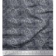 thumbnail image 1 of Soimoi Gray Rayon Fabric Print Block Printed Fabric 1 Yard 42 Inch Wide, 1 of 3