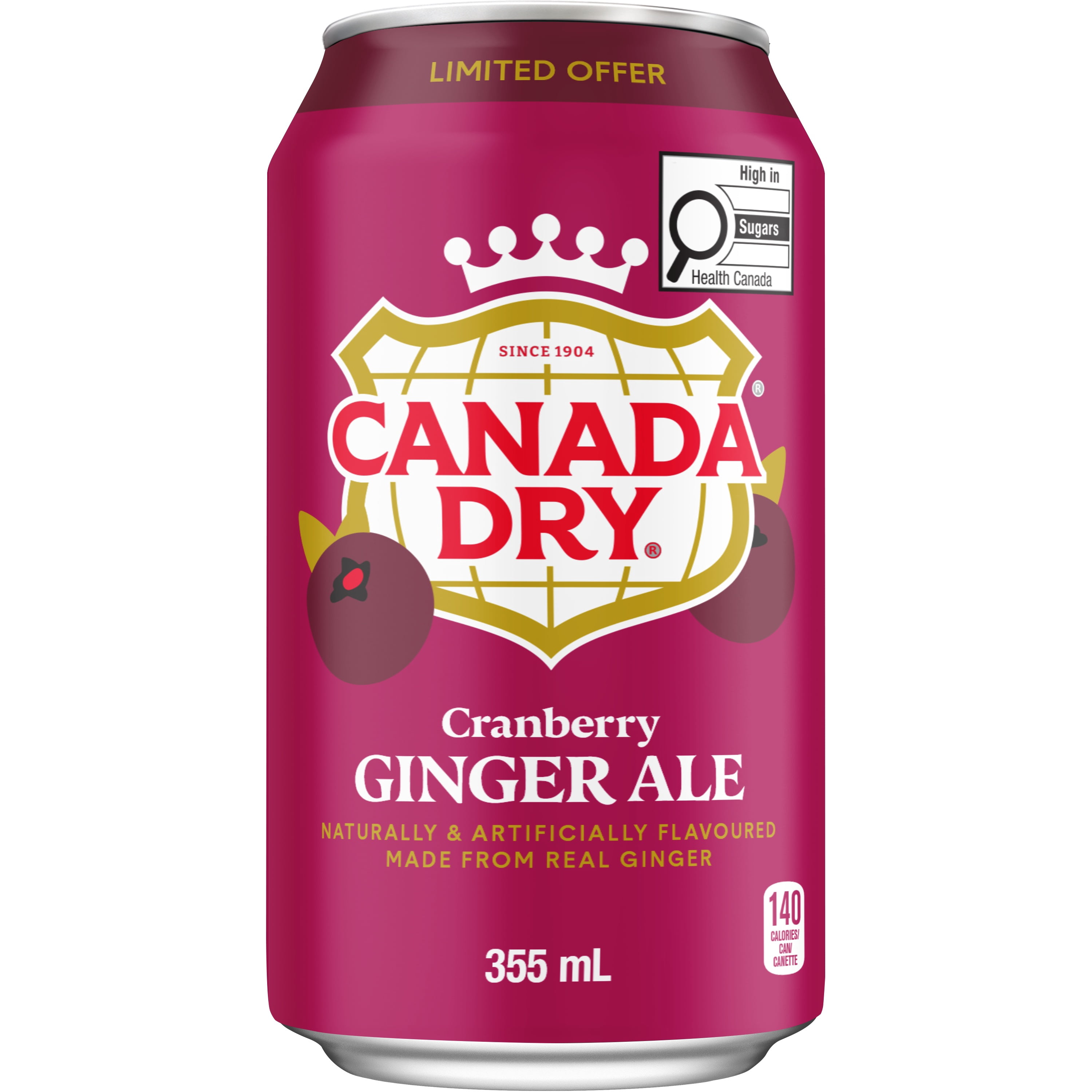 Canada Dry Ginger Ale à la Canneberge 12X355ML