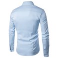 thumbnail image 2 of Chemise à Manches Longues pour Hommes Homme Décontractée Imprimée Col Montant Chemise de Base à Manches Longues Blouse Chemises à Manches Longues pour Hommes, 2 of 3