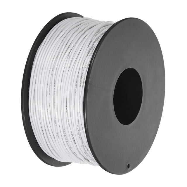 Uxcell 28AWG Stranded Wire Hookup 50M/164ft White, Electrical Wire UL1007 Spool