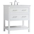 thumbnail image 3 of Pemberly Row Modern 30" Single Quartz Top Bathroom Vanity in White, 3 of 15