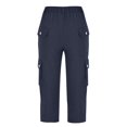 thumbnail image 3 of Kaemgyyd Pantalons Capris pour Femmes avec Poches, Taille Haute Décontractée, Coupe Ample, Pantalons Cargo Légers, Course, Entraînement, Pantalons Raccourcis pour la Randonnée, 3 of 4