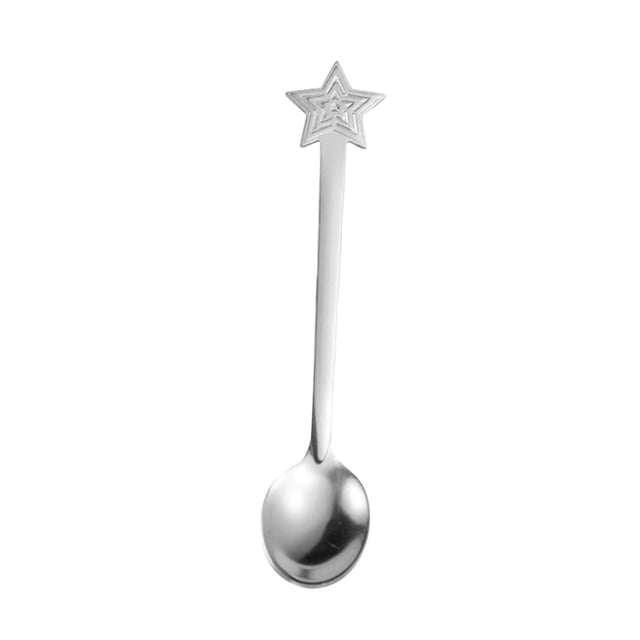 Binwennn Christmas Socks Stainless Steel Tableware Star Serving Type Tableware Eating Utensils Spoon Snowman Gold Senior Fashion