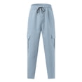 thumbnail image 4 of SHIXIAOO Male Versatile All Season Cargo Pants Pocket Hem Solid Color Plus Size Outdoor Trousers Little Year with with Foam Toe Stocking Sock 4 1 Boy Trousers Men with 6 13 Mens Workout Pants with, 4 of 6