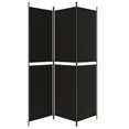 thumbnail image 2 of vidaXL 3-Panel Room Divider Black 150x200 cm Fabric, 2 of 5